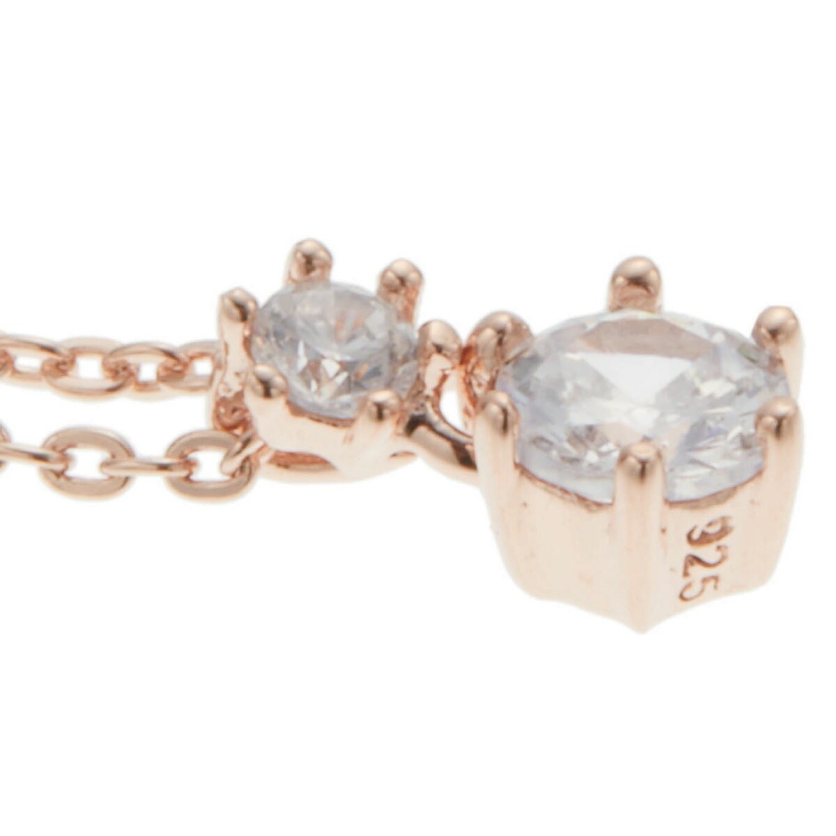 ネックレス レディース シルバー925製 キュービックジルコニア 2粒 2石 シンプル ネックレス レディース シルバー925製 キュービックジルコニア 2粒 2石 シンプル