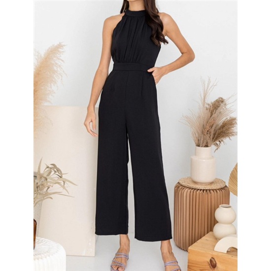 【取寄:納期2週間】結婚式ドレス ジャンプスーツ パンツドレス ハイウエスト ワイドレッグパンツ 無地 【取寄:納期2週間】結婚式ドレス ジャンプスーツ パンツドレス ハイウエスト ワイドレッグパンツ 無地