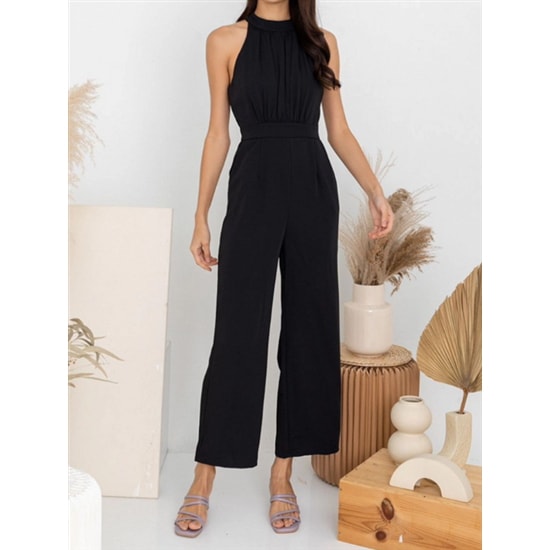 【取寄:納期2週間】結婚式ドレス ジャンプスーツ パンツドレス ハイウエスト ワイドレッグパンツ 無地 【取寄:納期2週間】結婚式ドレス ジャンプスーツ パンツドレス ハイウエスト ワイドレッグパンツ 無地