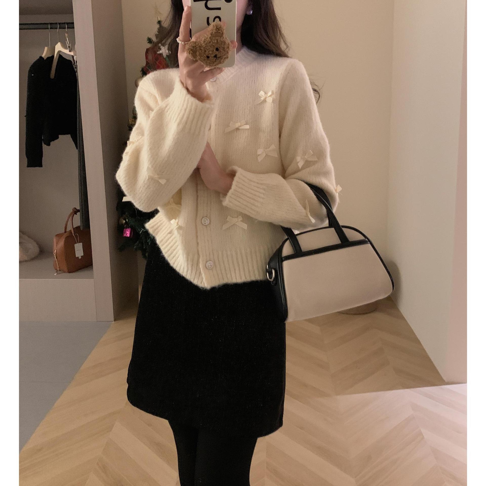 韓国ファッション レディース ニットカーディガン 可愛らしいニット厚手暖かいセーター 韓国ファッション レディース ニットカーディガン 可愛らしいニット厚手暖かいセーター