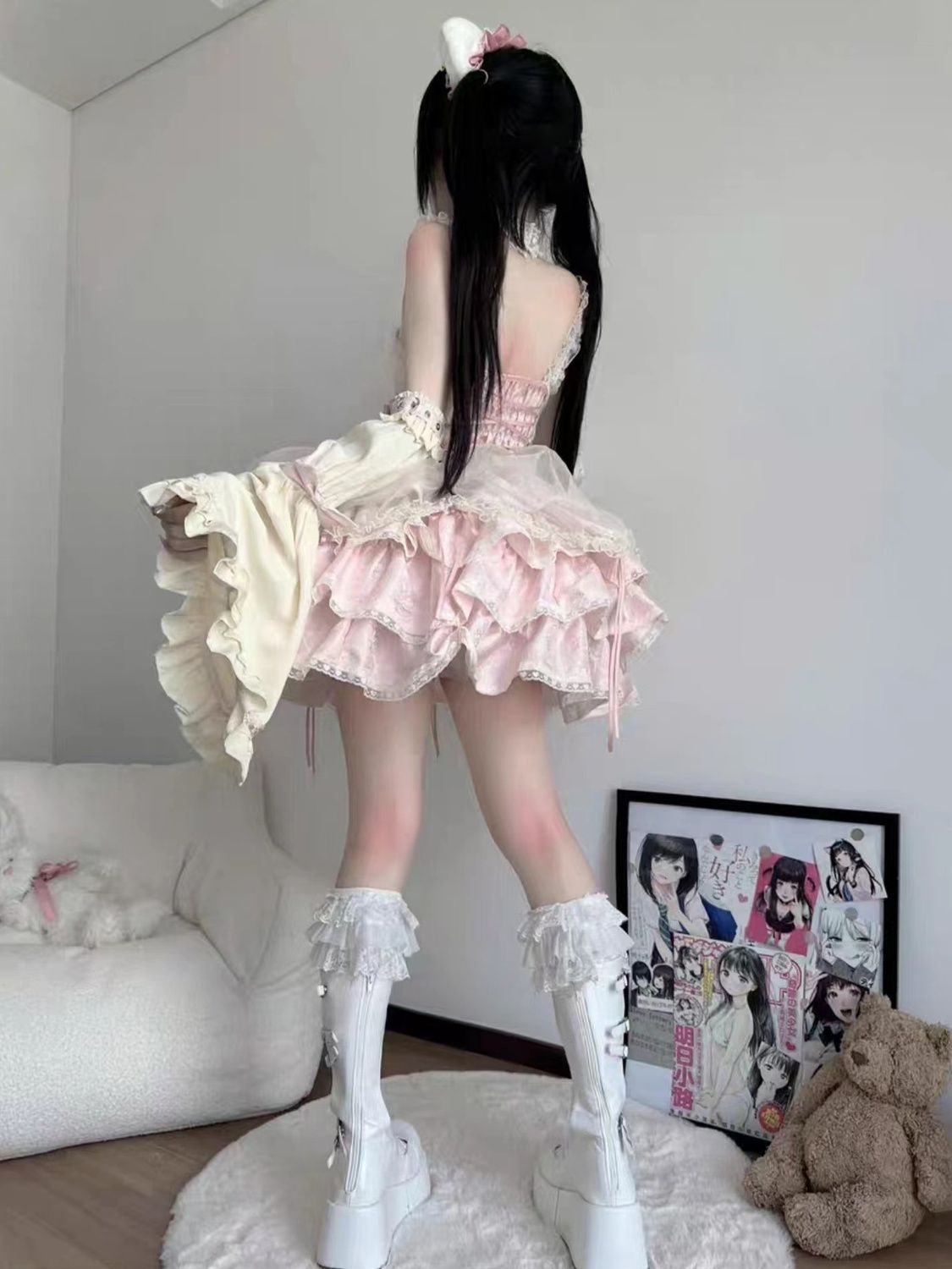 ロリータドレス薔薇執事JSKロリータワンピースセクシーやさしいバレエ風ワンピース