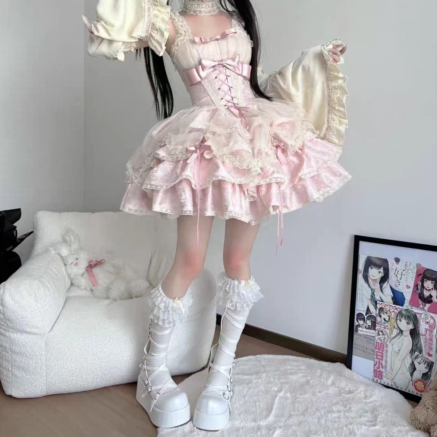 ロリータドレス薔薇執事JSKロリータワンピースセクシーやさしいバレエ風ワンピース