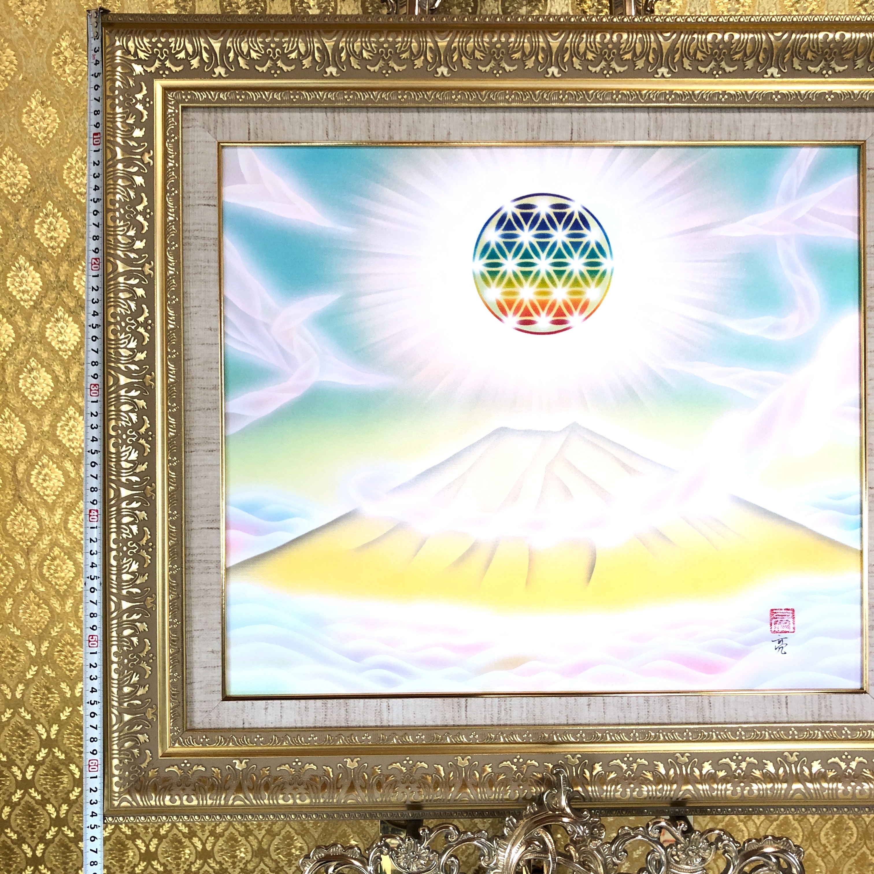 神秘的富士フラワーオブライフ 潜在意識解放次元上昇開運風水絵画