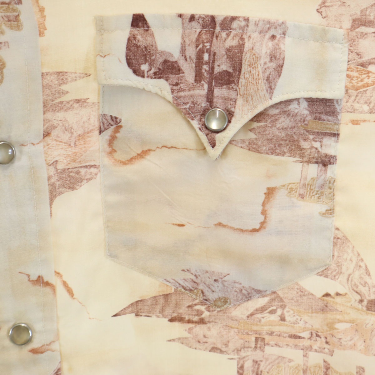 H BAR C エイチバーシー 70s ヴィンテージ 長袖 ウエスタンシャツ ベージュ メンズ 古着 H BAR C エイチバーシー 70s ヴィンテージ 長袖 ウエスタンシャツ ベージュ メンズ 古着