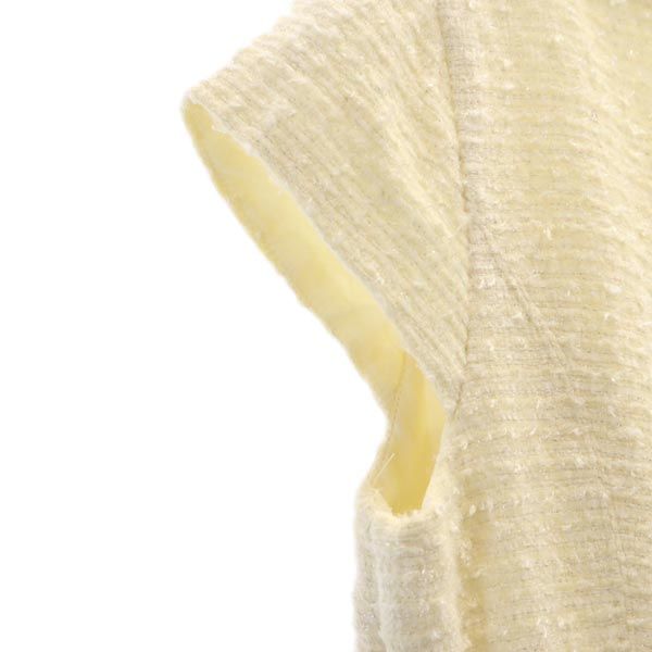 日本製 ウールブレンド ショートスリーブ 半袖 フレンチスリーブ ワンピース 4 アイボリー バックジップ レディース