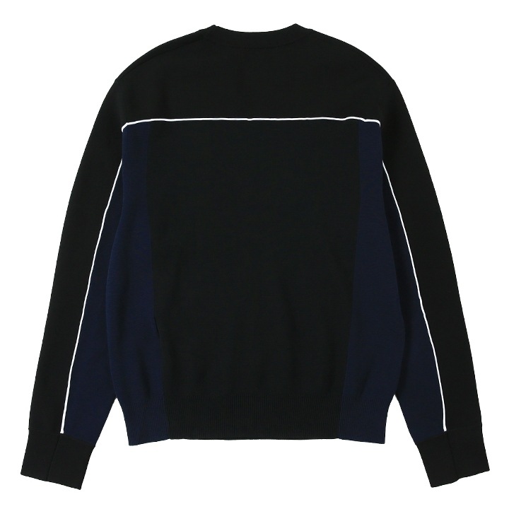 長袖ニットセーター メンズ K-WICHITA ワンポイントロゴ刺繍 切替 die-m-t-f8-10n 長袖ニットセーター メンズ K-WICHITA ワンポイントロゴ刺繍 切替 die-m-t-f8-10n