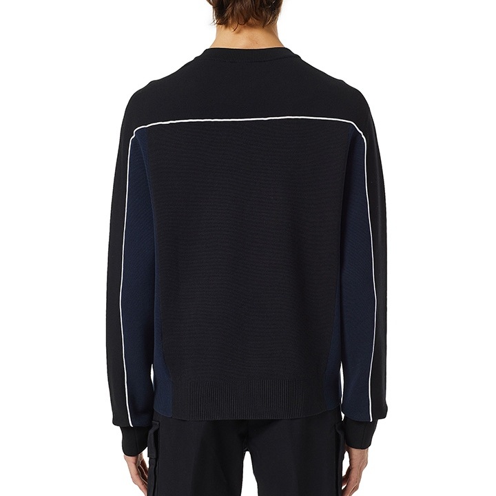 長袖ニットセーター メンズ K-WICHITA ワンポイントロゴ刺繍 切替 die-m-t-f8-10n 長袖ニットセーター メンズ K-WICHITA ワンポイントロゴ刺繍 切替 die-m-t-f8-10n