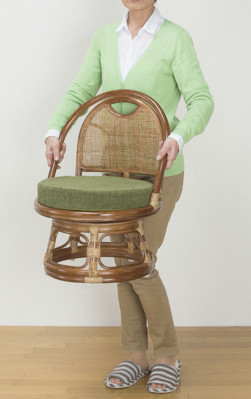 東京ラタン 天然籐回転チェア ハイタイプ 椅子 回転 木製 回転チェア 天然籐 高い おしゃれ 家具 座ったままくるりと回れて出入りがラクラク dap