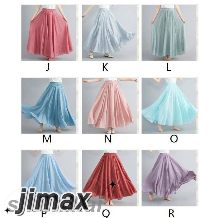 21色スカート レディース フレアスカート リネン 黒 白 ロングスカート 春 夏 春夏 綿麻混 マキシスカート 体型カバー 大人 20代 30代 40代 OL ママ 母 プレゼント