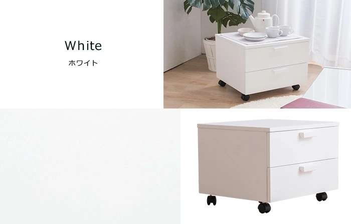 奥行き45cm 木製プリンター キャスター付き シンプル 引き出し2杯 在宅 在宅ワーク 在宅勤務 完成品