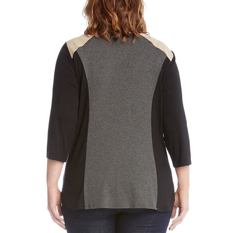 カレンケーン レディース トップス ブラウス・シャツ【Karen Kane Plus Color Block Faux Suede Top】Multi カレンケーン レディース トップス ブラウス・シャツ【Karen Kane Plus Color Block Faux Suede Top】Multi