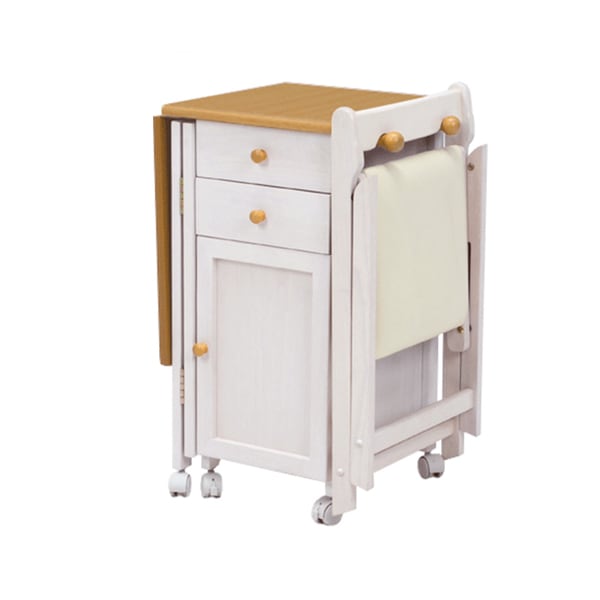 折りたたみデスク 幅88cm ワゴン付き キャスター デスク 収納 引き出し 机