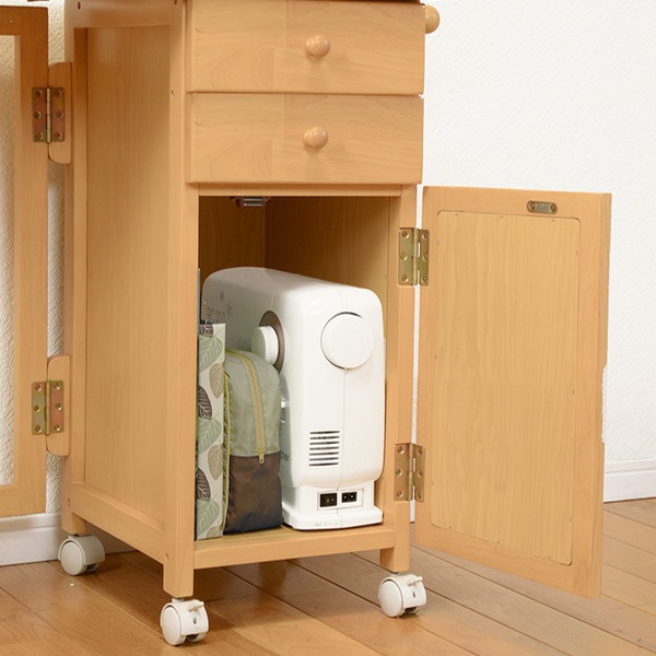 折りたたみデスク 幅88cm ワゴン付き キャスター デスク 収納 引き出し 机