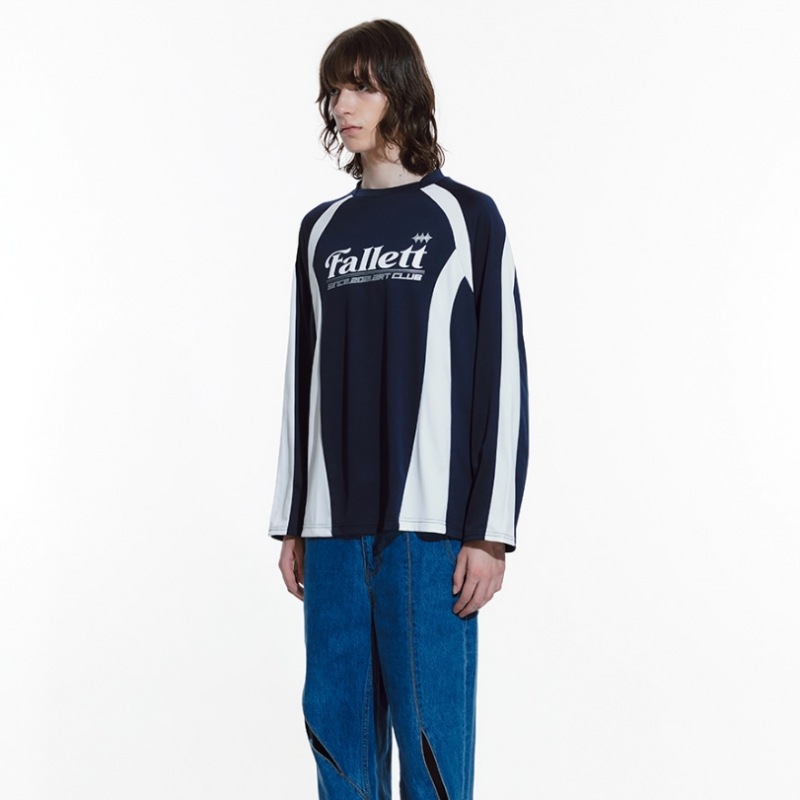 FALLETTスポーツクラブフットボールジャージロングスリーブネイビー FALLETTスポーツクラブフットボールジャージロングスリーブネイビー