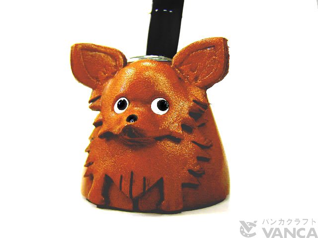 チワワ デスクペンスタンド レザー/本革 VANCA/バンカクラフト チワワ デスクペンスタンド レザー/本革 VANCA/バンカクラフト