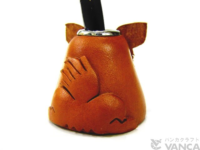 チワワ デスクペンスタンド レザー/本革 VANCA/バンカクラフト チワワ デスクペンスタンド レザー/本革 VANCA/バンカクラフト