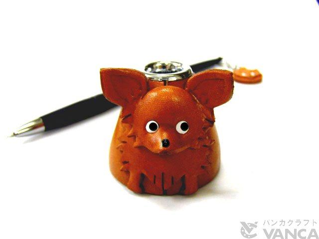 チワワ デスクペンスタンド レザー/本革 VANCA/バンカクラフト チワワ デスクペンスタンド レザー/本革 VANCA/バンカクラフト