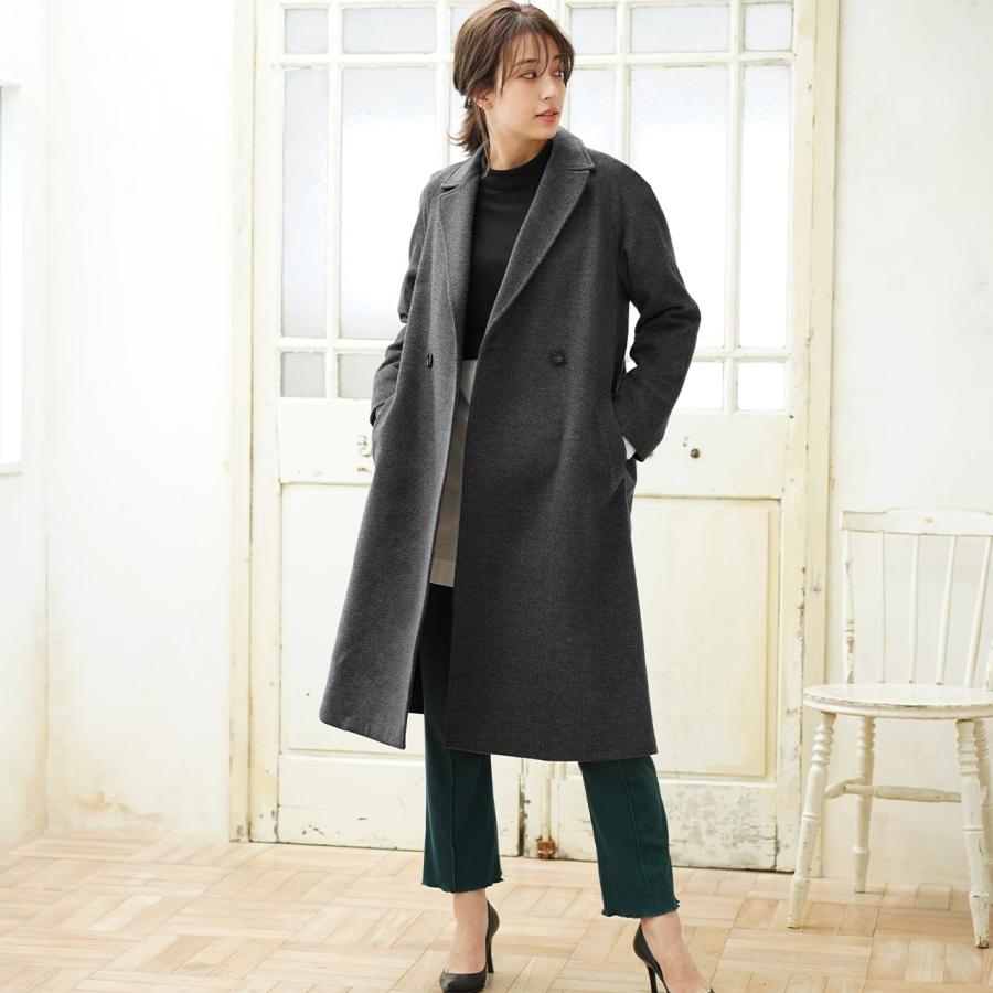 ロング チェスターコート レディース カシミヤ ブレンド ウール アウター ロング丈 ゆったり サイズ ラグラン コート 秋冬 (02000281r)