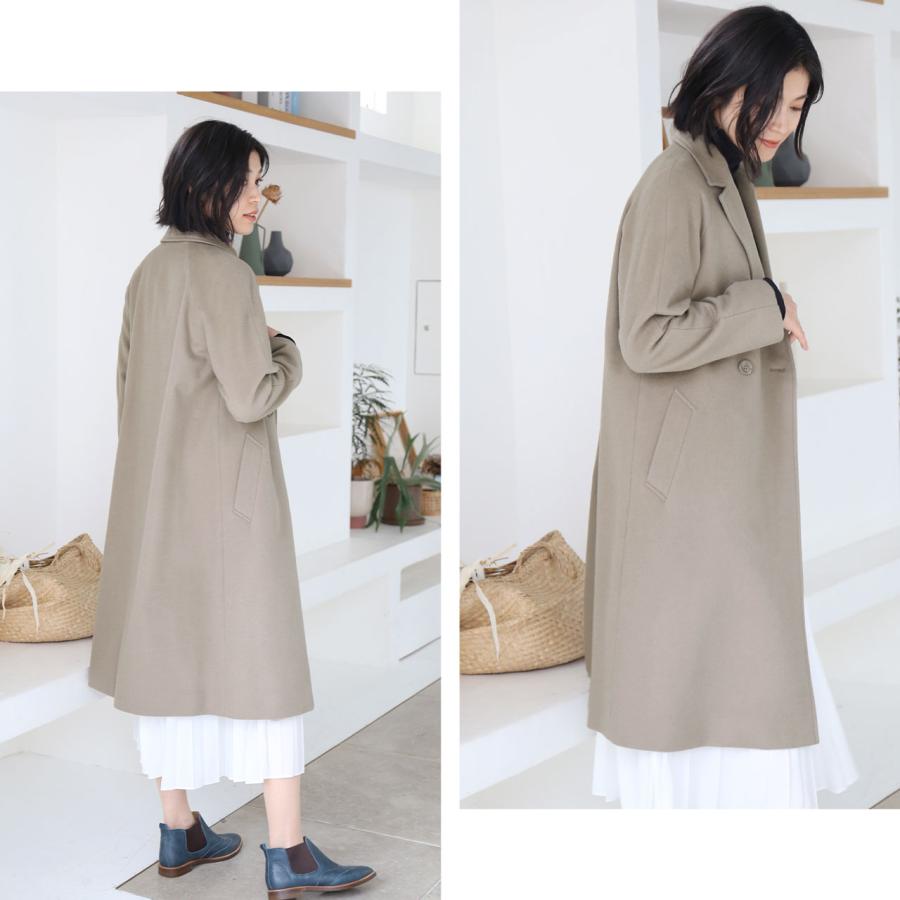 ロング チェスターコート レディース カシミヤ ブレンド ウール アウター ロング丈 ゆったり サイズ ラグラン コート 秋冬 (02000281r)