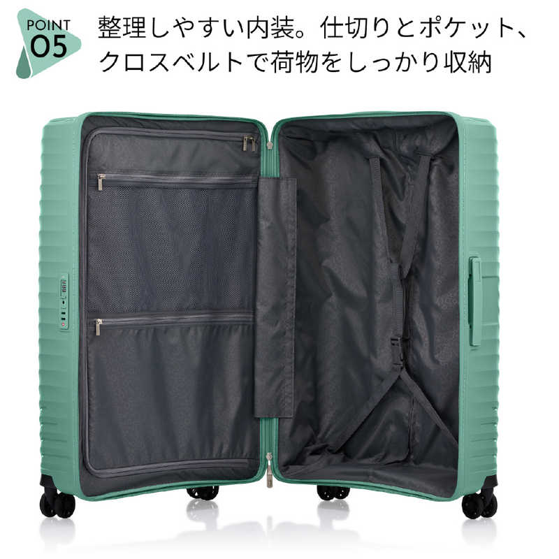 アメリカンツーリスター　軽量スーツケース 止水ファスナー Lサイズ 無料預け入れ ダイアジップ (DIAZIP) ［TSAロック搭載］ グリーン　UI5＊04003