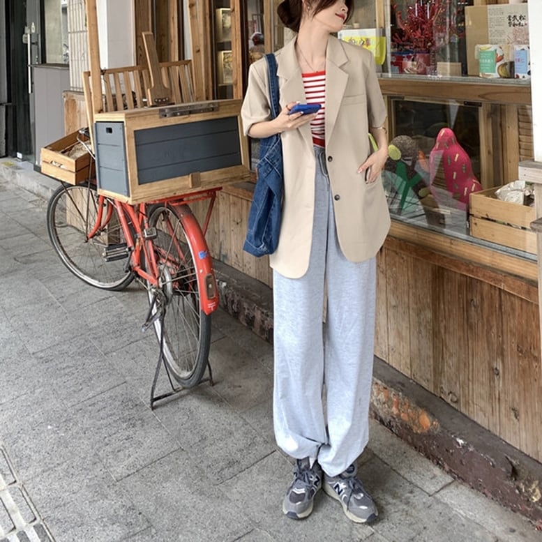 2color レディース テーラードジャケット 半袖 ジャケット オーバージャケット 2color レディース テーラードジャケット 半袖 ジャケット オーバージャケット