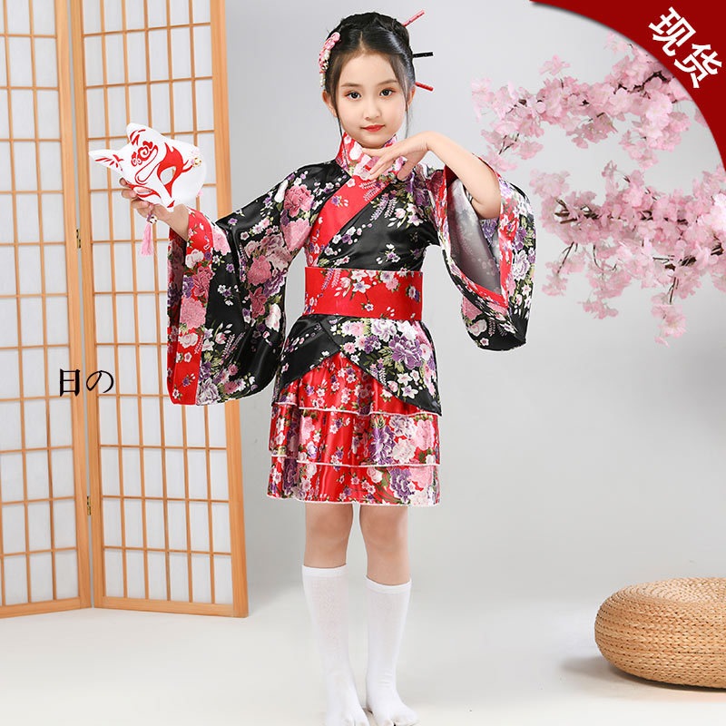 浴衣 レディース子供用cosアニメダンス服ロリータスカートカバー日本正装女の子着物ドレス 韓国ファッション女の子ファッション着物浴衣