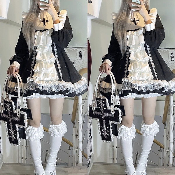 Qoo10] ゴス修道女風ロリータ青白ドレスロリータ可