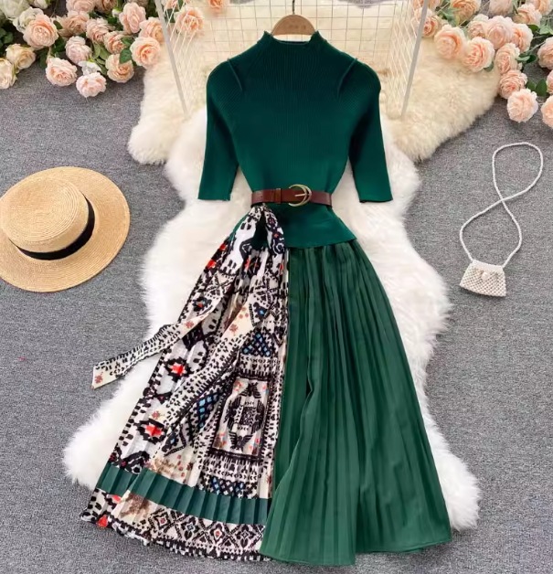 レディース フェイクツーピース ドレス ワンピース 民族衣装風 ニットドレス ニットワンピース パーティー ミモレ ロング 半袖 5分袖 ラウンドネック Aライン プリーツ フリンジ ウエストマーク レディース フェイクツーピース ドレス ワンピース 民族衣装風 ニットドレス ニットワンピース パーティー ミモレ ロング 半袖 5分袖 ラウンドネック Aライン プリーツ フリンジ ウエストマーク