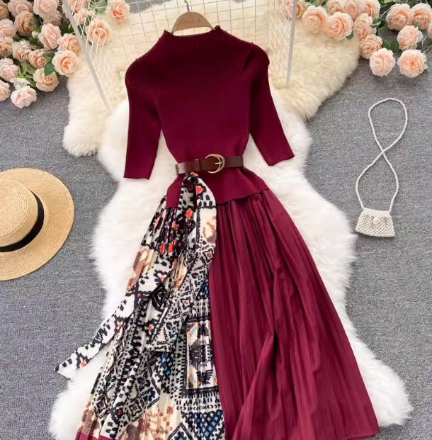 レディース フェイクツーピース ドレス ワンピース 民族衣装風 ニットドレス ニットワンピース パーティー ミモレ ロング 半袖 5分袖 ラウンドネック Aライン プリーツ フリンジ ウエストマーク レディース フェイクツーピース ドレス ワンピース 民族衣装風 ニットドレス ニットワンピース パーティー ミモレ ロング 半袖 5分袖 ラウンドネック Aライン プリーツ フリンジ ウエストマーク