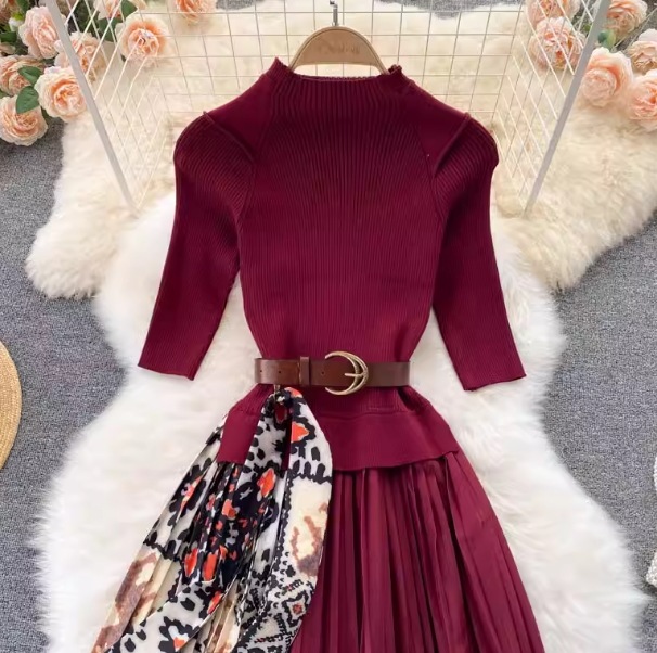 レディース フェイクツーピース ドレス ワンピース 民族衣装風 ニットドレス ニットワンピース パーティー ミモレ ロング 半袖 5分袖 ラウンドネック Aライン プリーツ フリンジ ウエストマーク レディース フェイクツーピース ドレス ワンピース 民族衣装風 ニットドレス ニットワンピース パーティー ミモレ ロング 半袖 5分袖 ラウンドネック Aライン プリーツ フリンジ ウエストマーク