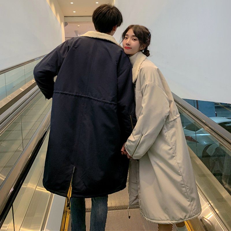 2025冬新作 ミディアムレングス大きいサイズ中綿コート冬厚手暖かい中綿服ラムウールワークコート