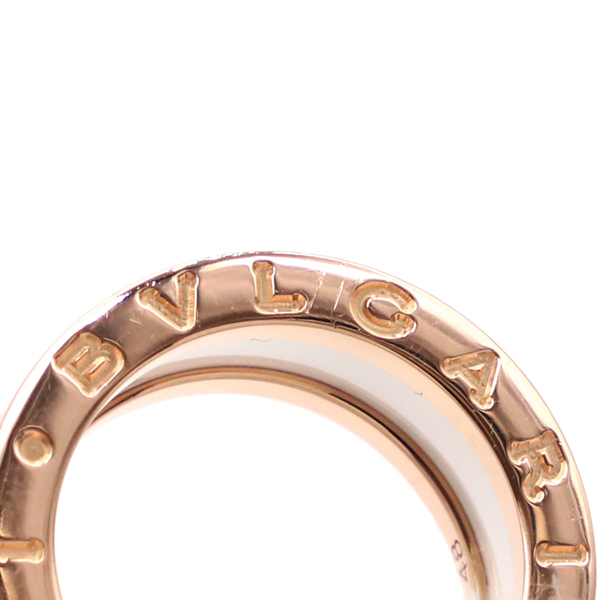 ブルガリ BVLGARI リング 指輪 ビーゼロワン B-zero1 2バンド K18PG セラミック ホワイト×ピンクゴールド #48(JP8) 750 Au750 18金 7.5号 AN85596