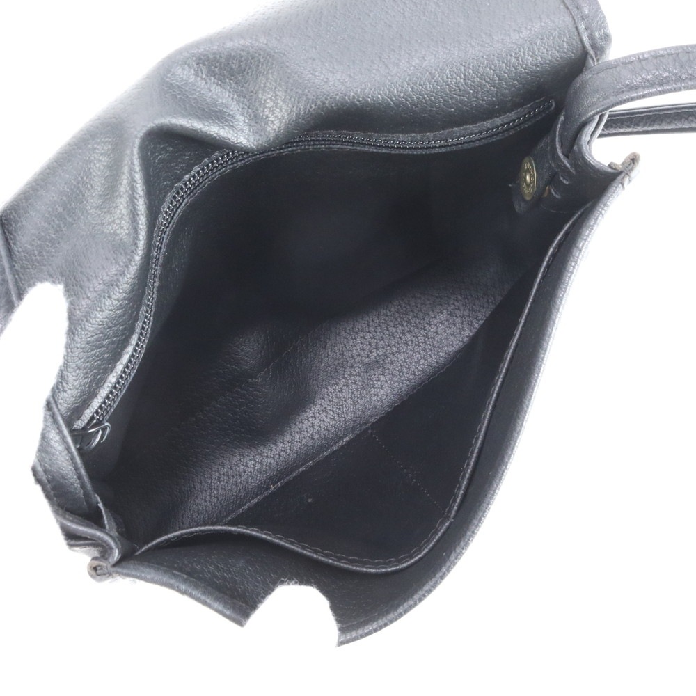 美品 ヴィンテージ レザー ショルダーバッグ 斜め掛け ハンド トート ブラック 黒 レディース EUE CQ9-10 中古 美品 ヴィンテージ レザー ショルダーバッグ 斜め掛け ハンド トート ブラック 黒 レディース EUE CQ9-10 中古