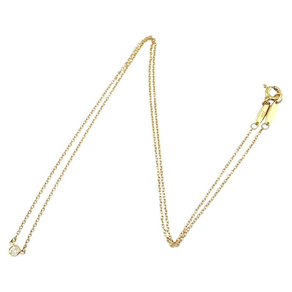 ティファニー バイザヤード 約0.05ct ネックレス 18金 K18イエローゴールド ダイヤモンド TIFFANY&Co. 中古 美品 ティファニー バイザヤード 約0.05ct ネックレス 18金 K18イエローゴールド ダイヤモンド TIFFANY&Co. 中古 美品