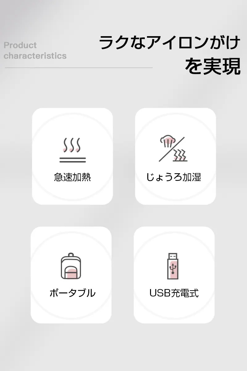 アイロン コードレスアイロン ハンディーアイロン ドライアイロン ハンガーにかけたまま フッ素コート 収納ケース付き シワ伸ばし ワイシャツ スーツ ミニアイロン 3段階温度調節 除菌 脱臭 軽量