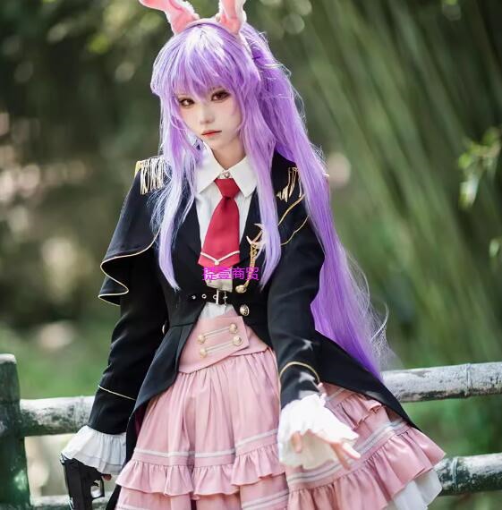 鈴仙・優曇華院・イナバ　うどんげ　コスプレ衣装　ウイッグ付き Qoo10] れいせんうどんげいんイナバコスプレ衣装舞