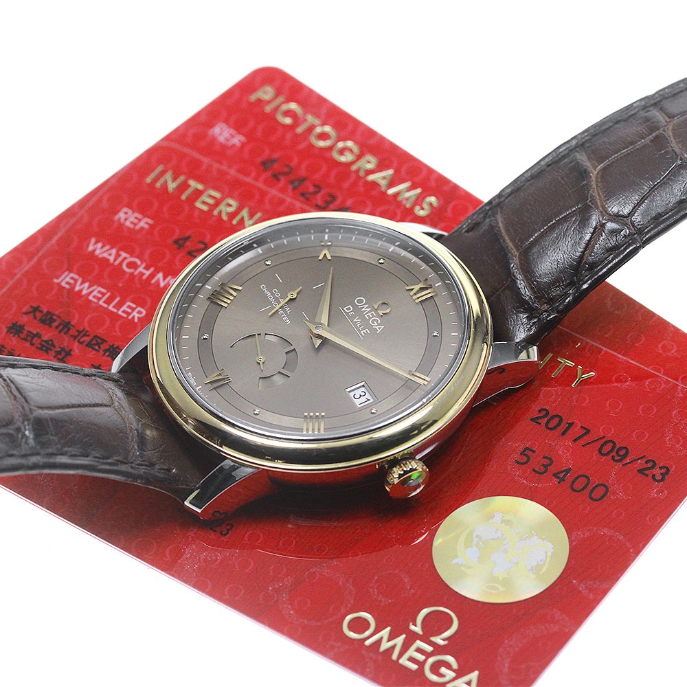 オメガ OMEGA 424.23.40.21.13.001 デビル プレステージ コーアクシャル パワーリザーブ 自動巻き メンズ 良品 保証書付き_862001【中古】