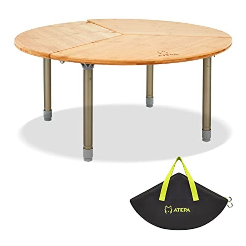 丸型 折り畳み テーブル ランタンハンガー付 コンパクト キャンプ
