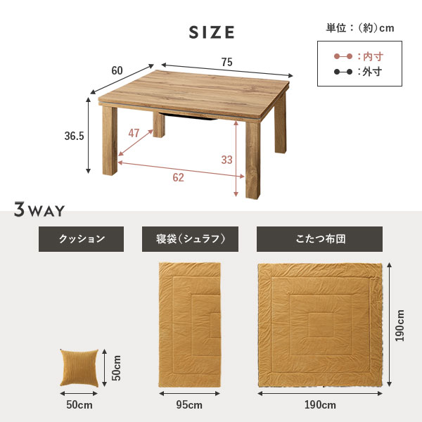 こたつ布団 単品 約190x190cm イエロー コーデュロイ調 洗える リバーシブル クッション 寝袋 3WAY こたつ掛け布団 生活雑貨
