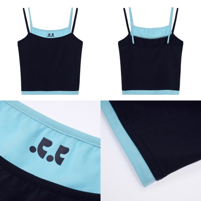 REST & RECREATION】 RR LAYERED SLEEVELESS TOP : NAVY REST & RECREATION】 RR LAYERED SLEEVELESS TOP : NAVY