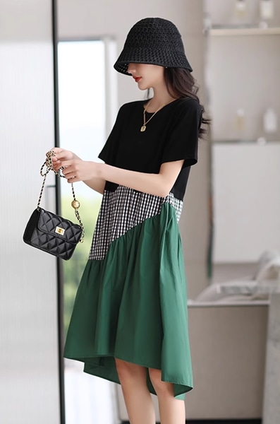 レディース ワンピース フレアスカート チュチュスカート ロングスカート ロング 半袖 ラウンドネック 襟なし ノーカラー セミフレア Aライン シック かわいい 大人可愛い シンプル ステッチ レディース ワンピース フレアスカート チュチュスカート ロングスカート ロング 半袖 ラウンドネック 襟なし ノーカラー セミフレア Aライン シック かわいい 大人可愛い シンプル ステッチ