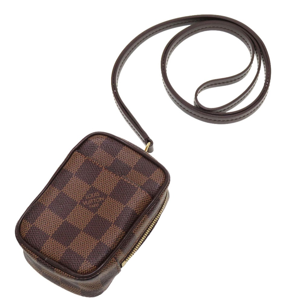 美品 エテュイ オカピPM ダミエ エベヌ M61738 ショルダーバッグ ダミエキャンバス/ダミエ ブラウン LV 0069【中古】 レディース