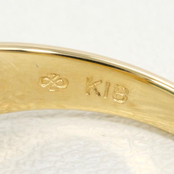 K18 18金 YG リング 指輪 11号 ターコイズ ダイヤ 0.04 ジュエリー 中古