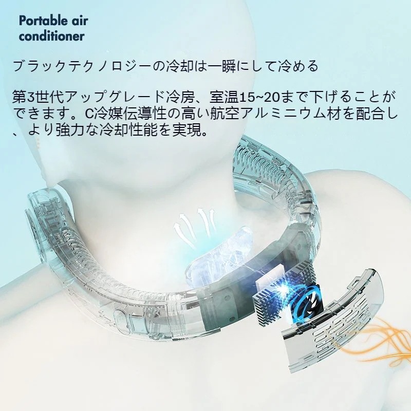 【1つ買うと1つ無料】首かけ扇風機 ネッククーラー 冷却プレート付 冷却 クール 冷感 ひんやり マイナスイオン 対応除菌 ハンギングネック怠惰なサイレントファン