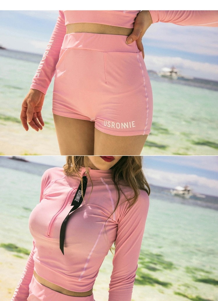 水着 レディース 上下セット 前開き 韓国風 スポーツ 長袖水着 サーフィン 海辺 ビーチ ラッシュガード 紫外線対策 日焼け対策 2色 バレンタイン 2023 プレゼント