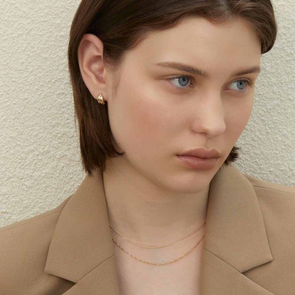 LUNNE 14k グラムウェーブワンタッチリングピアス 14k ゴールド #LFE24 LUNNE 14k グラムウェーブワンタッチリングピアス 14k ゴールド #LFE24