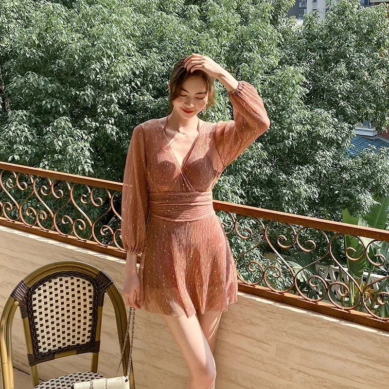 1 水陸両用 カップ付き 温泉 レースカバー 水着 レース 一体式 体型カバー ワンピース水着 体型カバー 日焼け止め ビキニ ラッシュガード メガ割