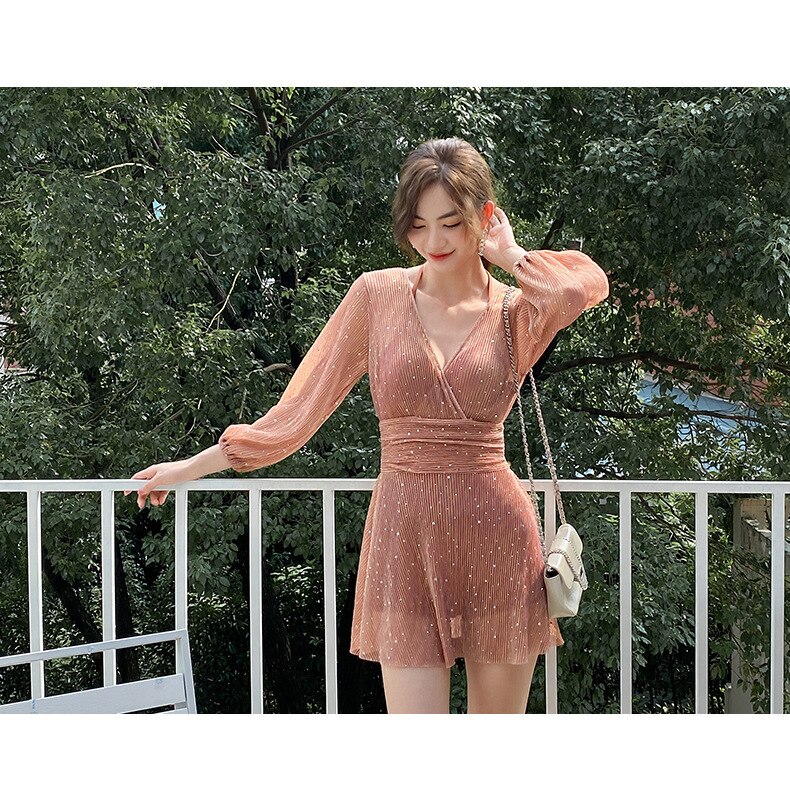 1 水陸両用 カップ付き 温泉 レースカバー 水着 レース 一体式 体型カバー ワンピース水着 体型カバー 日焼け止め ビキニ ラッシュガード メガ割