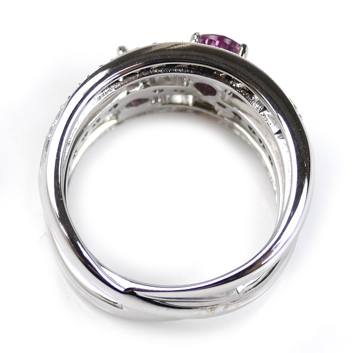 K18WG ホワイトゴールド リング・指輪 ピンクサファイア0.87ct ダイヤモンド0.53ct 11号 8.8g レディース 中古 K18WG ホワイトゴールド リング・指輪 ピンクサファイア0.87ct ダイヤモンド0.53ct 11号 8.8g レディース 中古