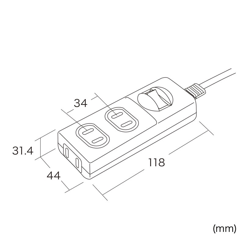 （まとめ買い）火災予防安全タップ 2P 3個口 3m ホワイト TAP-TSH33SWN [x3]